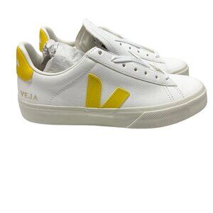 Veja Women's Camp Chromefree Leather White & Yellow Size 7